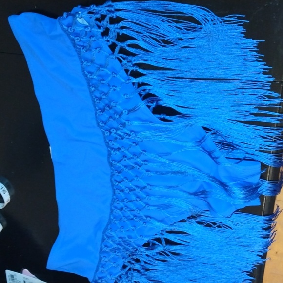 Royal blue women's bikini bottom with tassels around Sz XXL New - Picture 14 of 17
